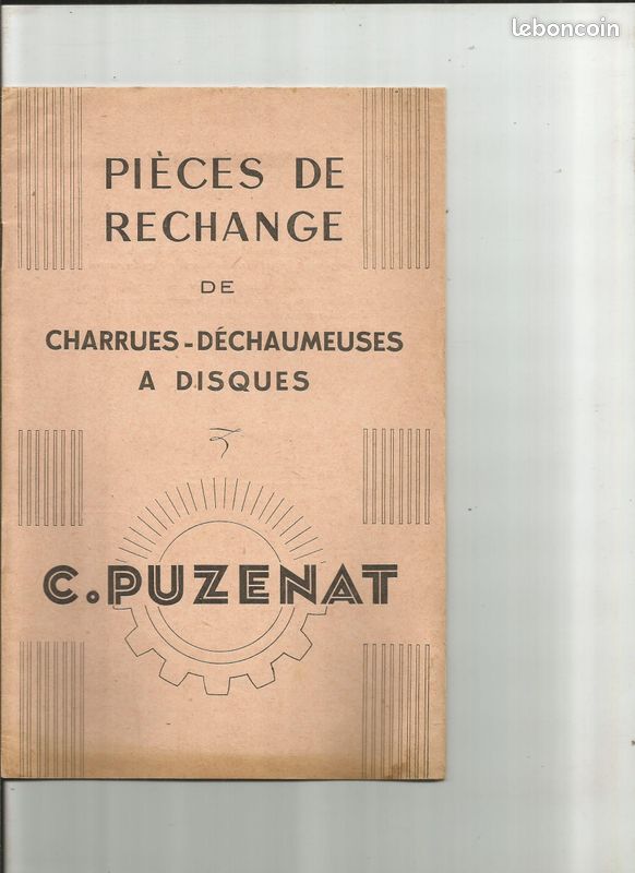 PUZENAT - CHARRUES DECHAUMEUSES A DISQUES / catalogue pièces de rechange (image 1)