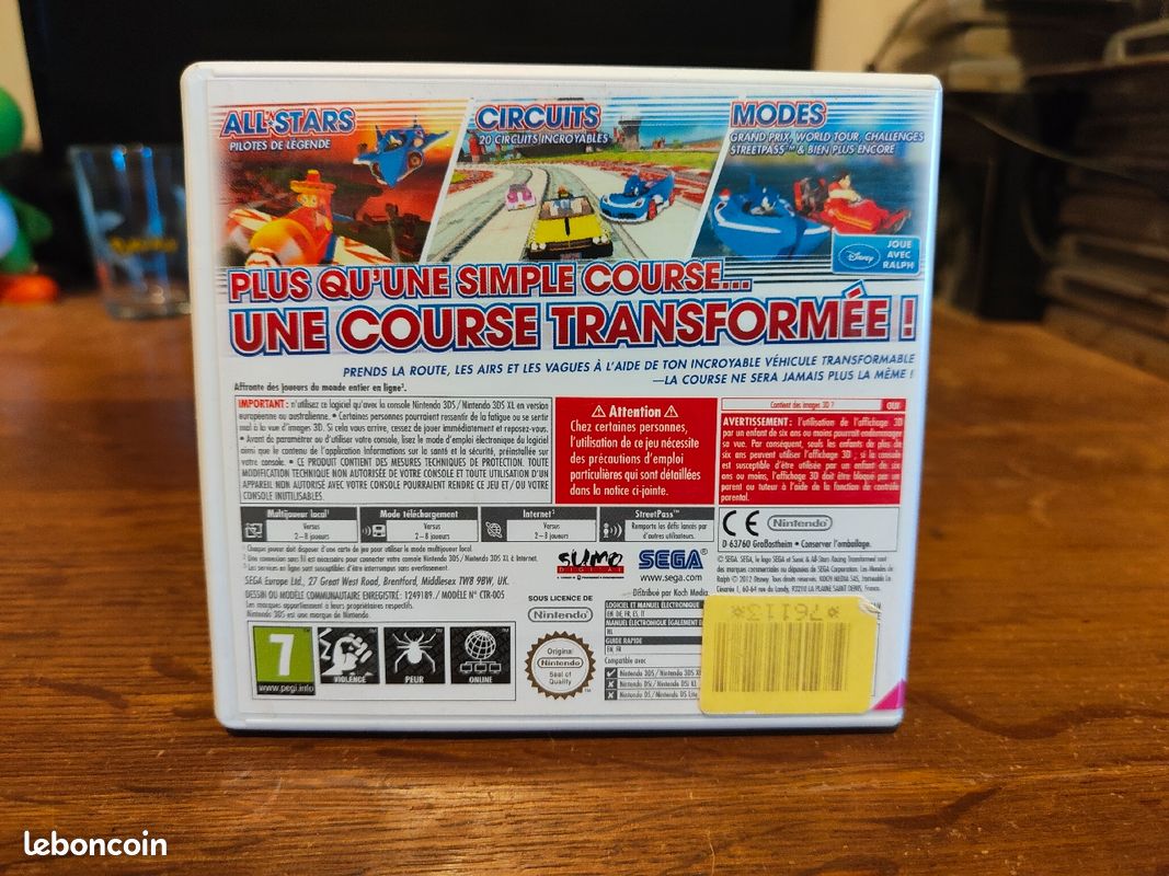 Sonic all stars racing transformed 3ds complet Jeux vidéo