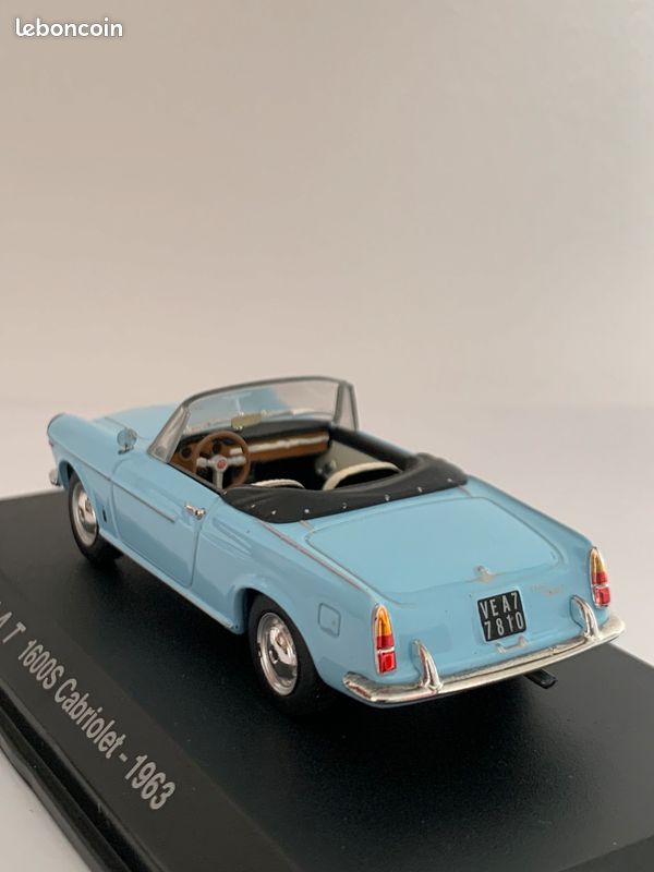 Fiat 1600 S Cabriolet Bleu - Échelle 1:43 - Norev (Modèle 1963, Neuf)