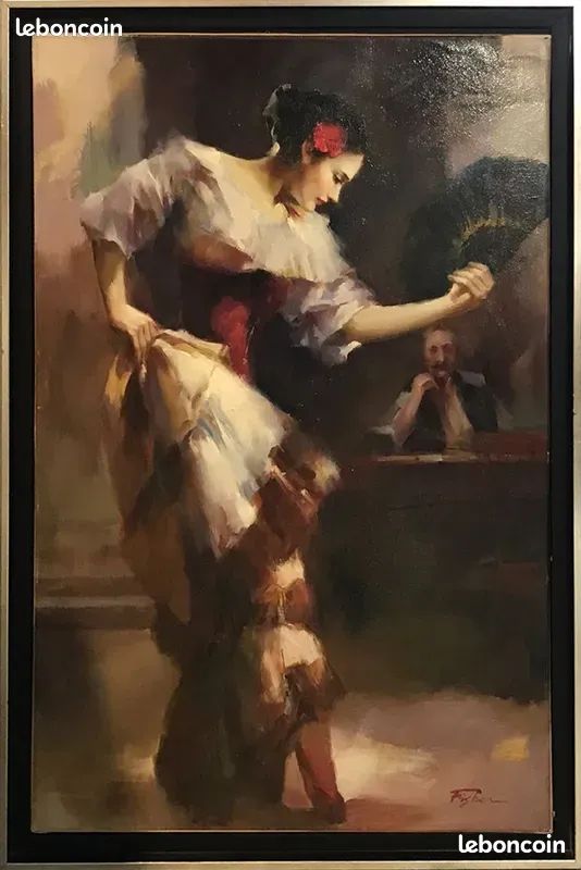 Danseuse espagnole – Peinture à l’huile sur toile – Fisher Robert (image 1)