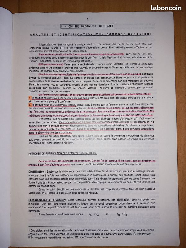 CNAM 1988 Chimie générale dans ses rapports avec l'industrie Cours A2 Chimie organique T1 (image 3)