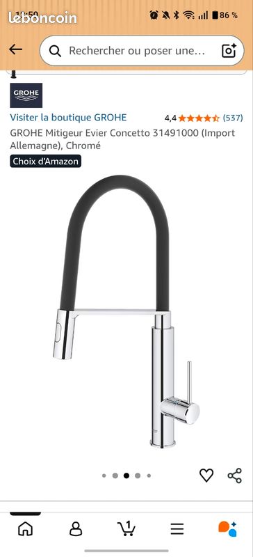 Mitigeur cuisine Grohe neuf (image 1)