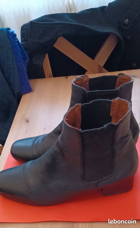 Boots Bottines cuir noir Espagne Jeny's petit 40 al06 Chaussures