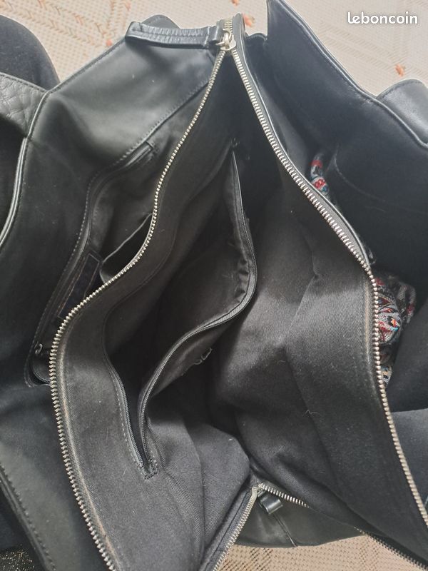 Sac à main cuir noir Nicoli (image 8)