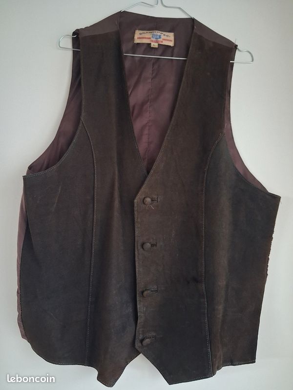 Gilet sans manches cuir (image 1)