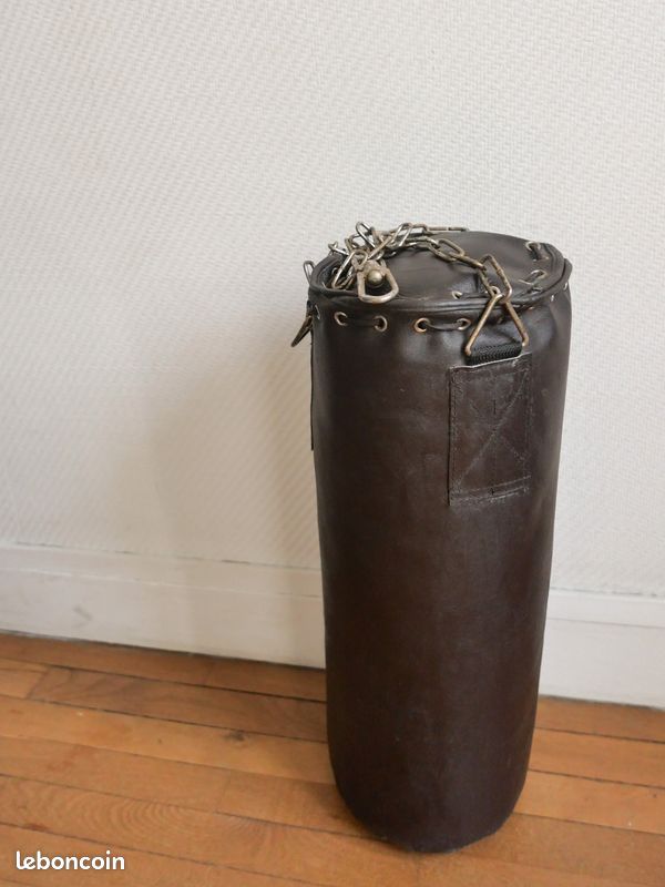 Sac de boxe vntage en cur, sac de kckboxng - John Woodbrdge Makers