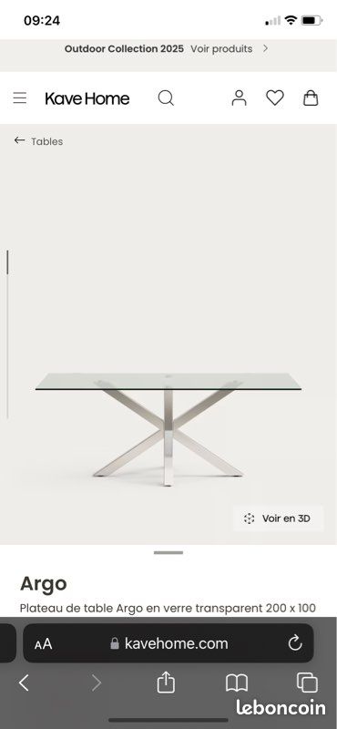 Table en verre (image 1)