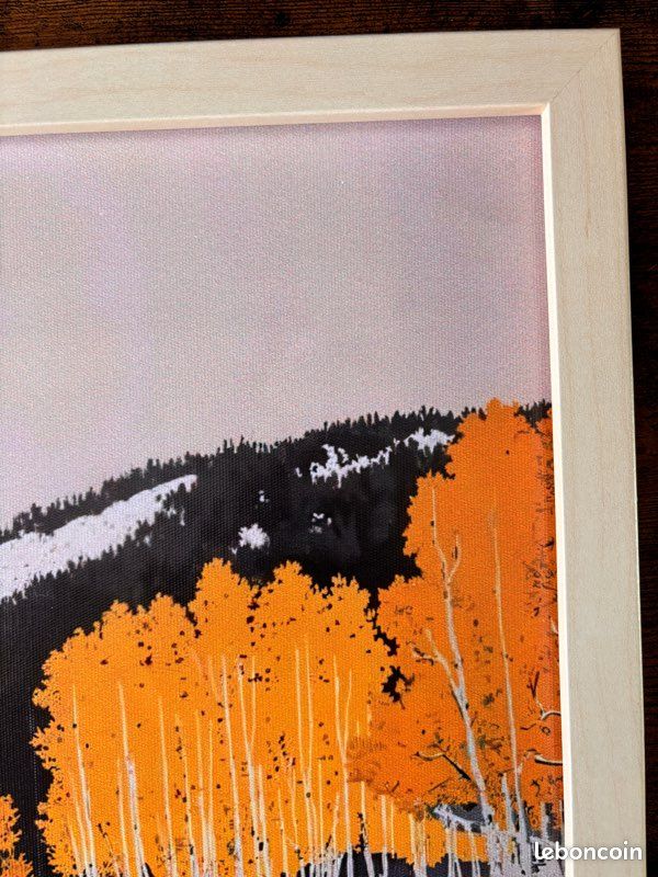 Toile affiche paysage automne foret arbres dore lac montagne deco murale (image 5)