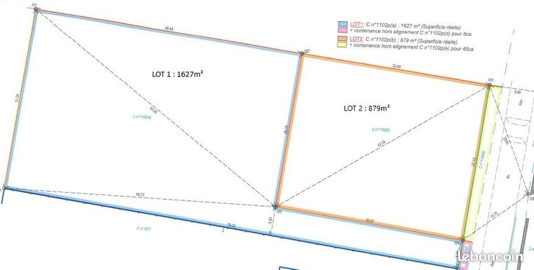 Terrain 1627 m² LES METAIRIES