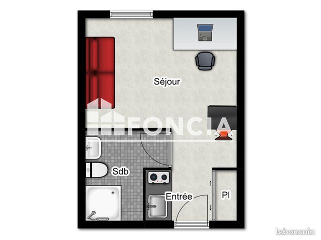 Appartement 1 pièce 19 m² · à Grenoble · 19 m² · 389 €