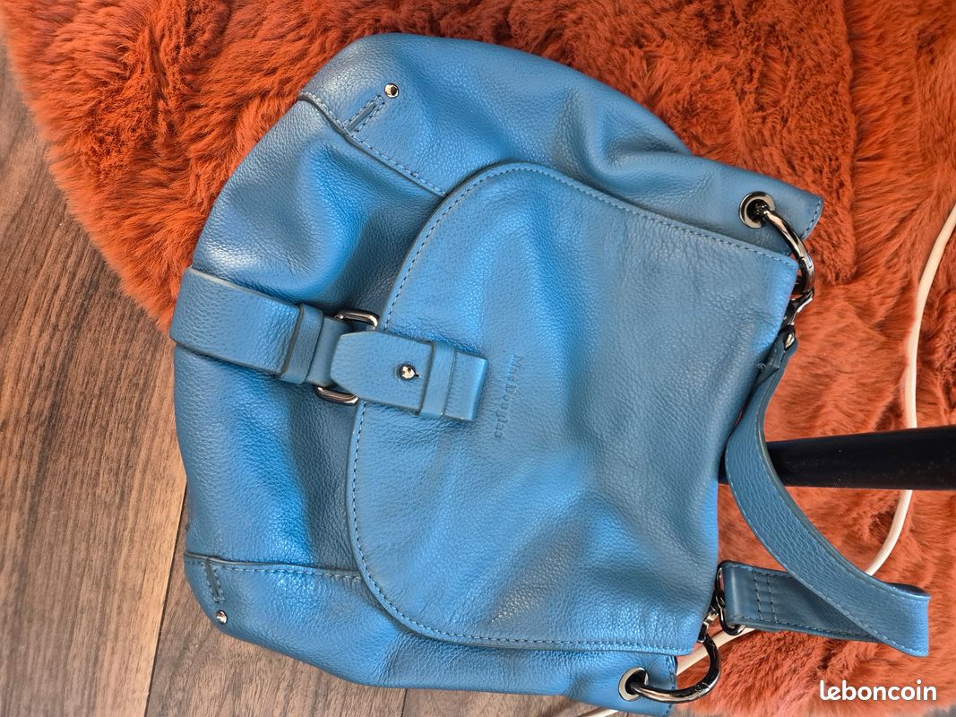 Sac bleu mac douglas cuir (image 1)