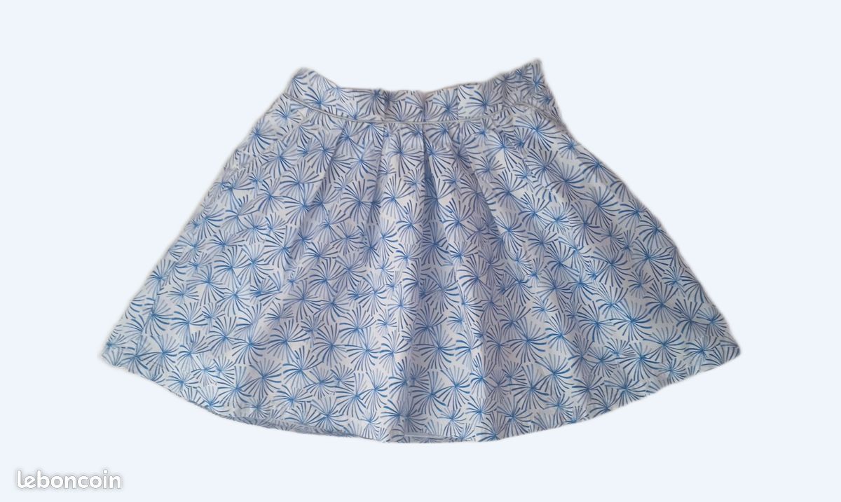 Jupe Fille Gymboree 10 Ans - Bleu Floral - 100% Coton - Neuf Avec étiquettes