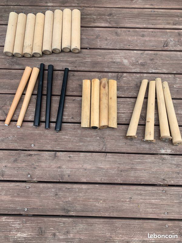 Lot de pied en bois pour lit table basse 2 / pièce (image 1)