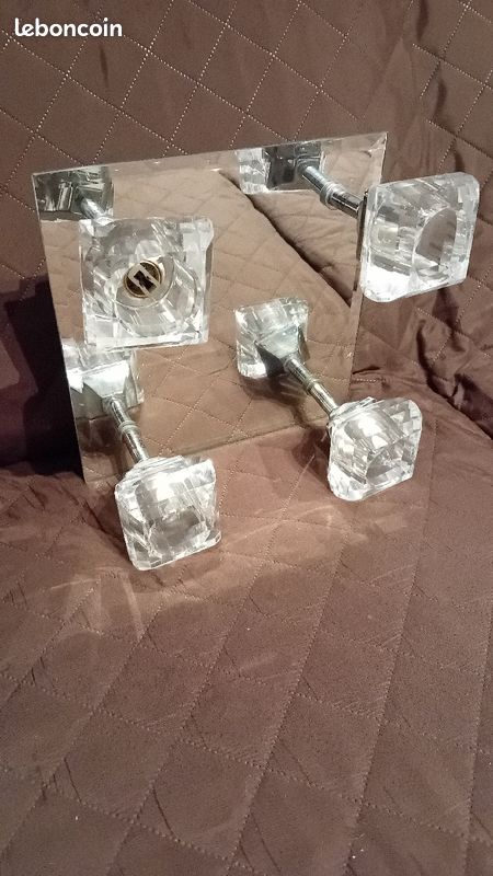 Lustre plafonnier 4 lumières cubes glaçons miroir (image 2)