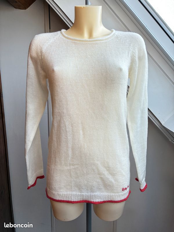 Pull nino façon crochet ecru femme