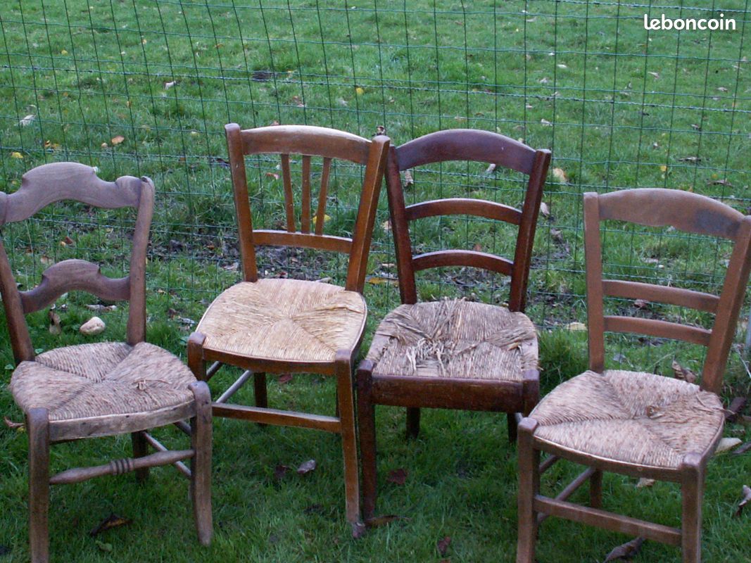 Anciennes chaises en paille à restaurer (image 1)