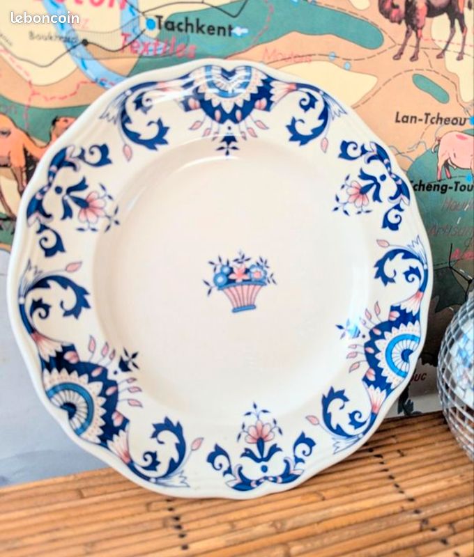 Belle assiette plate vintage, modèle "Rouennais" - maison Longchamp, terre de Fer (image 2)