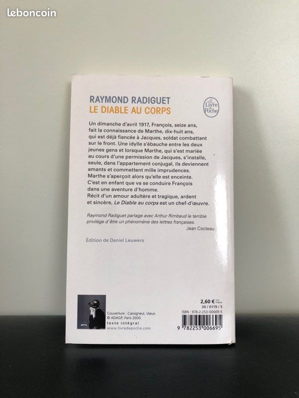 Livre Le diable au corps, Raymond Radiguet (image 2)