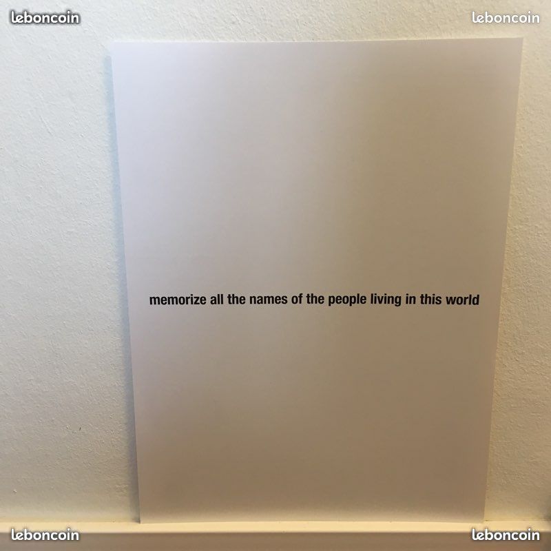 Affiche message Koki Tanaka " Memorize all the name of the people living in this world " (image 1)