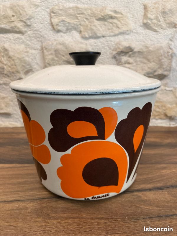 Plat En Fonte Orange Le Creuset – Vintage Années 1980 – Fabriqué En France