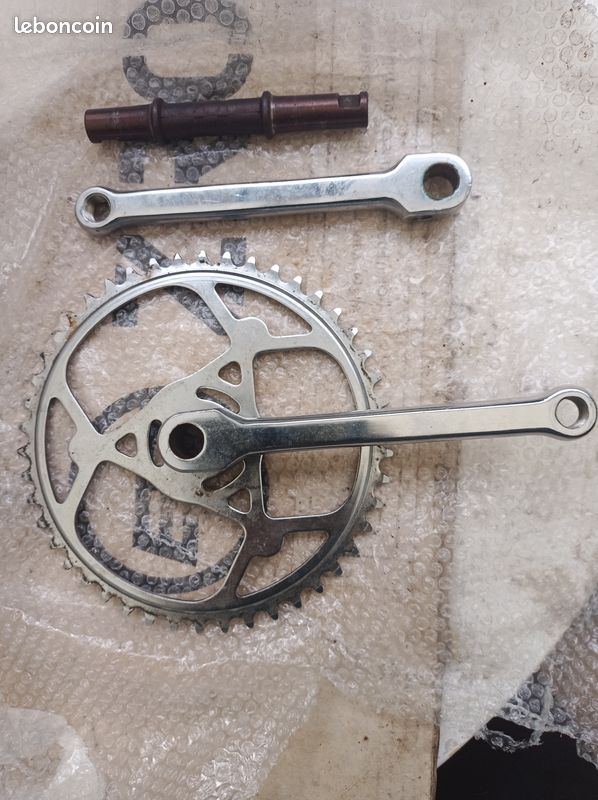 Manivelle Droite Acier 46 Dents Vintage Pour Vélo De Route, Pédalier Ancien France