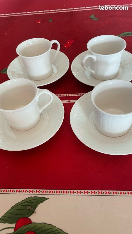 Lot de 4 tasses à café et sous tasses Villeroy &Boch Cellini 2 tasses a café noté Cellini (image 2)