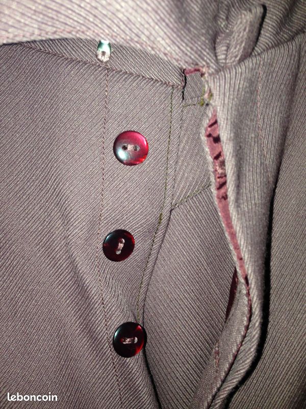 Pantalon vintage années 70 fait main prune (image 5)