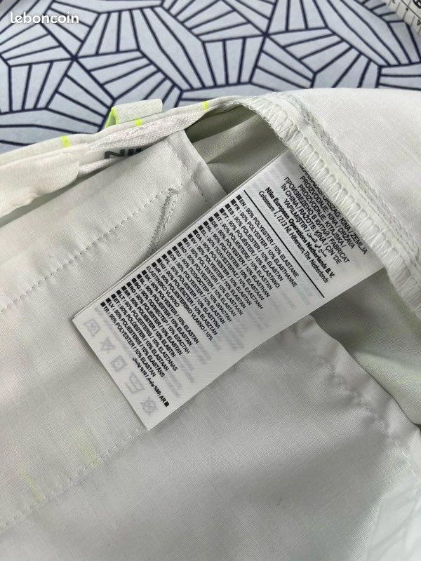 Short Nike golf blanc carreaux jaune fluo sport 38 - XL (image 6)