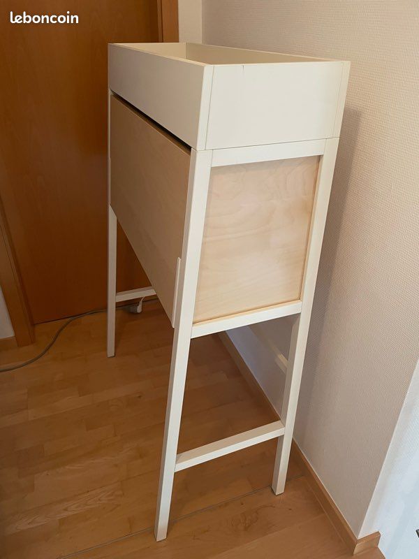Petit bureau IKEA blanc & bois – Très bon état (image 5)