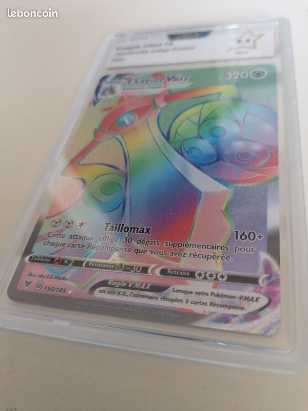 Pokémon Carte PCA 9,5 Exagide VMAX FA 190/185 Rainbow Mint E&B Voltage Eclatant (image 3)