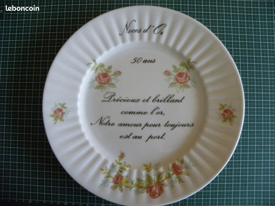 Assiette Noces d'Or neuve (image 1)