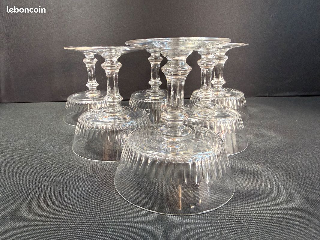 6 coupes Baccarat à petites côtes creuses (image 4)