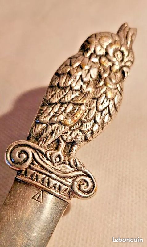 COUPE PAPIER OUVRE Lettre Bronze doré Plume Patte Griffes Oiseau. Signature... EUR 12,50 - FR