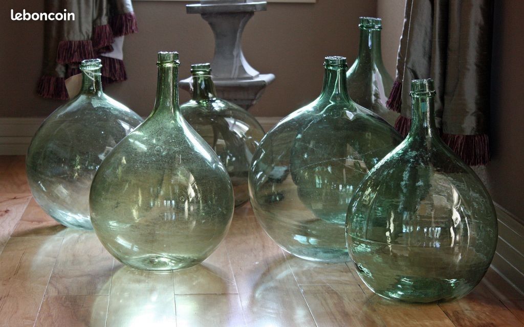 Dame Jeanne Ancienne en Verre Soufflé et Bullé (image 1)