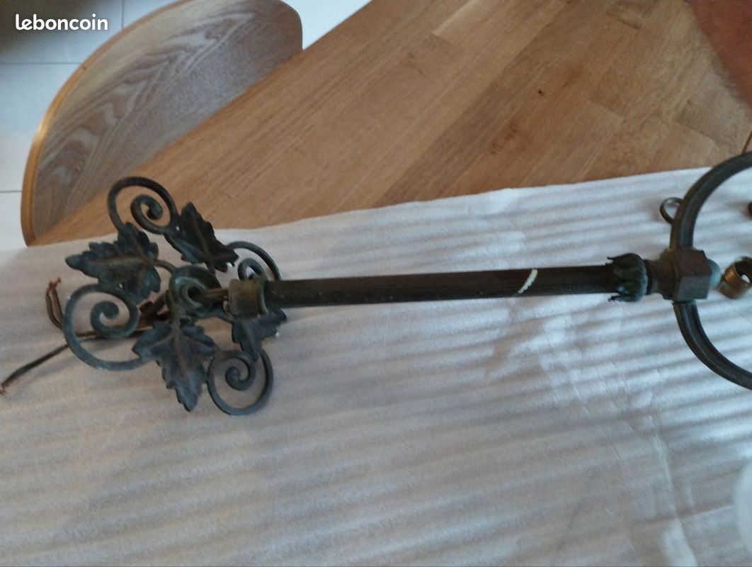 Ancien lustre laiton art deco (image 3)
