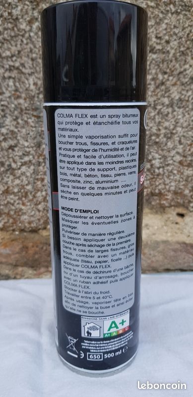 Spray étanchéité Noir 400 Ml - Pour Réparer Et Protéger Divers Matériaux - Neuf Générique