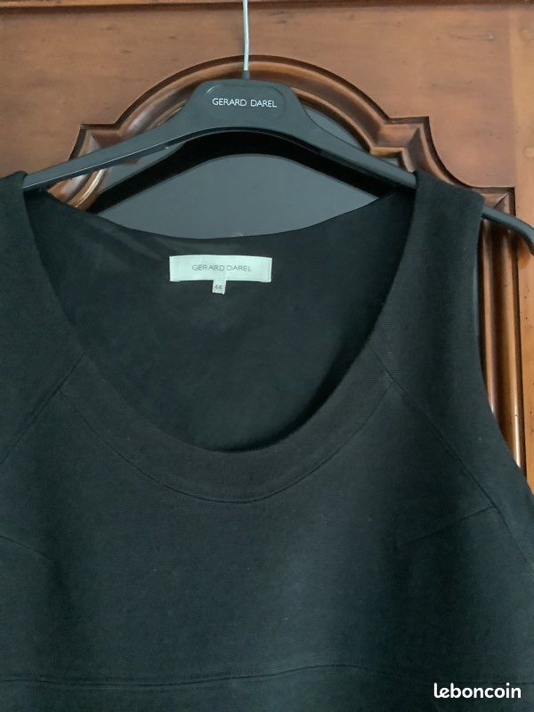 Robe Noire Crêpe Napoli Gerard Darel - Taille 38 (UK 10) - Portée Une Fois (Neuf Sans étiquettes)