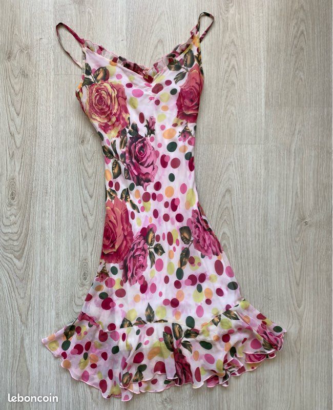 Robe asymétrique à fleurs rose, Morgan T36-38 Vêtements