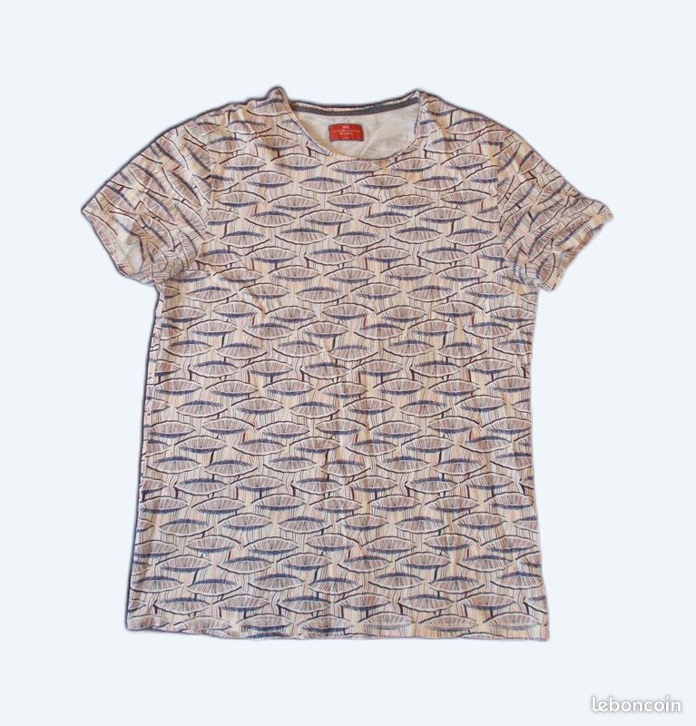 Tee-shirt homme XL Devred fond crème avec motifs (image 1)