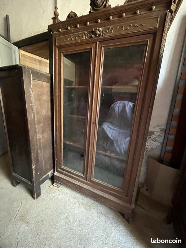 Meuble vitrine en bois XIXe (image 2)