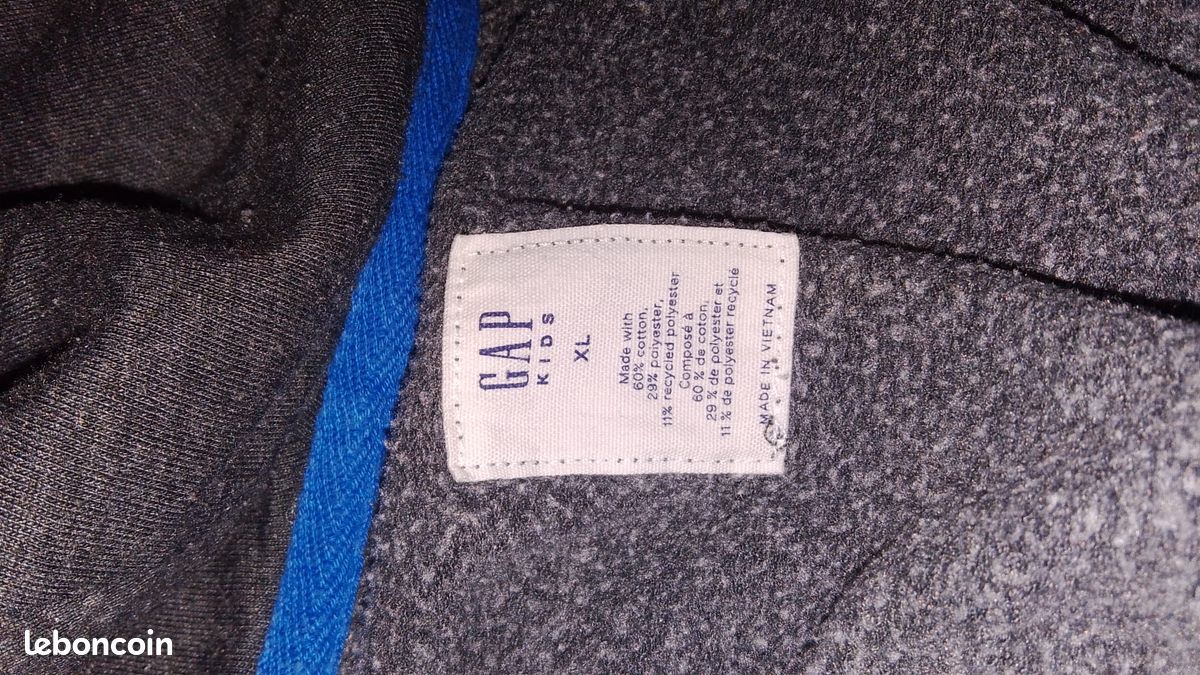 Sweat à Capuche Gap Garçon - Gris Rayé, Coton, Taille 3 Ans - Très Bon état