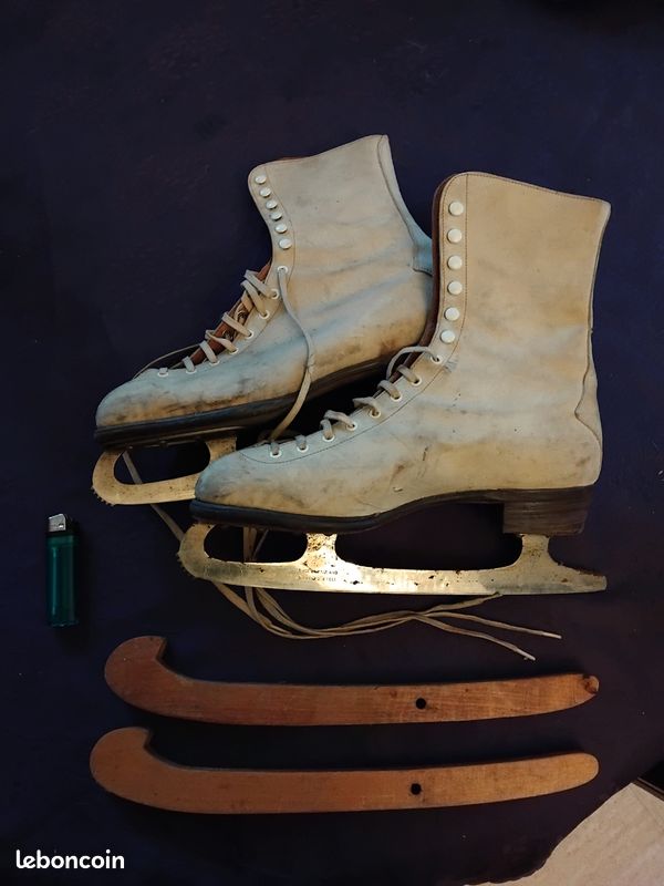 Anciens Patins à Glace LUTRA Taille 40 - Vintage équipement Sportif