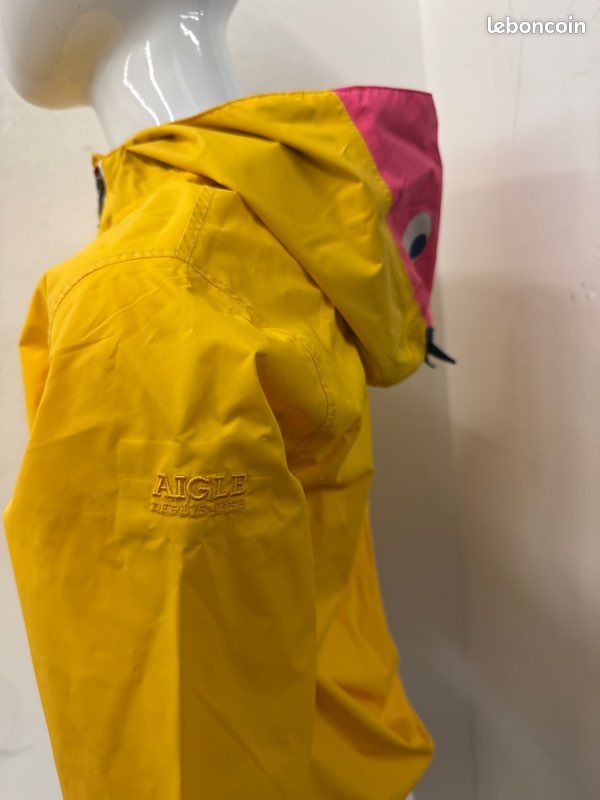 Veste De Pluie LL Bean Vintage Jaune Taille L - Gore Tex Femme Capuche Et Poches