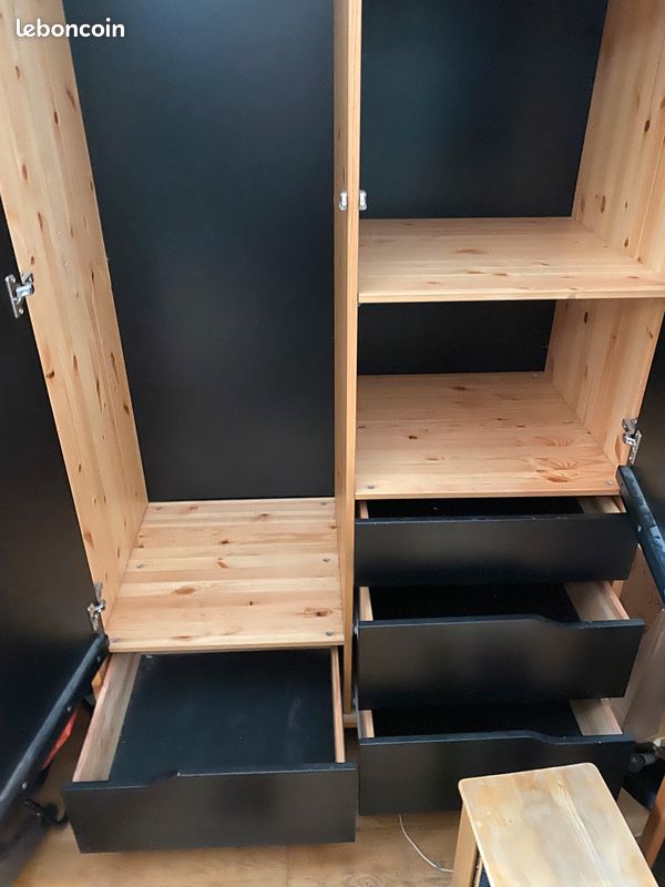 Armoire penderie 2 portes 4 tiroirs (image 3)