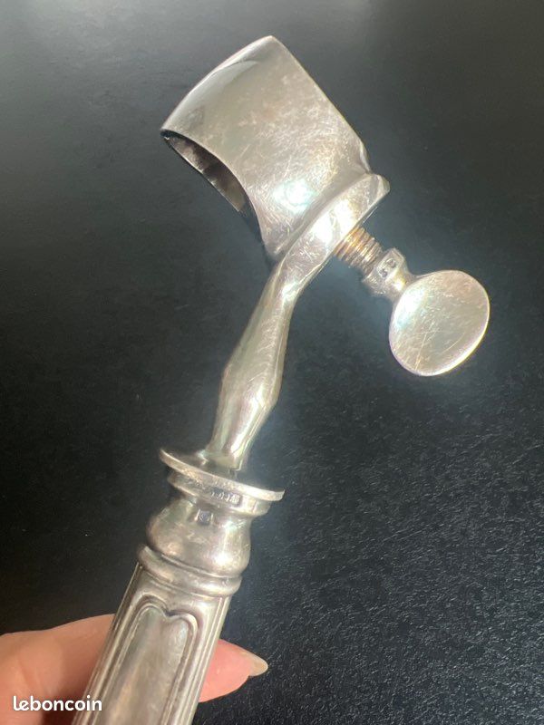 Pince à gigot ancienne en argent massif – 235 g – poinçon Minerve - Antiquités