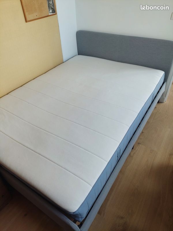 Matelas à ressorts ensachés, mi-ferme/bleu clair, 140x200 cm (image 1)