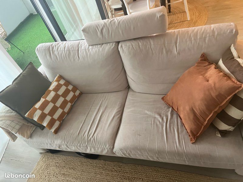 Canapé beige en alcantara poltrone sofa (image 1)