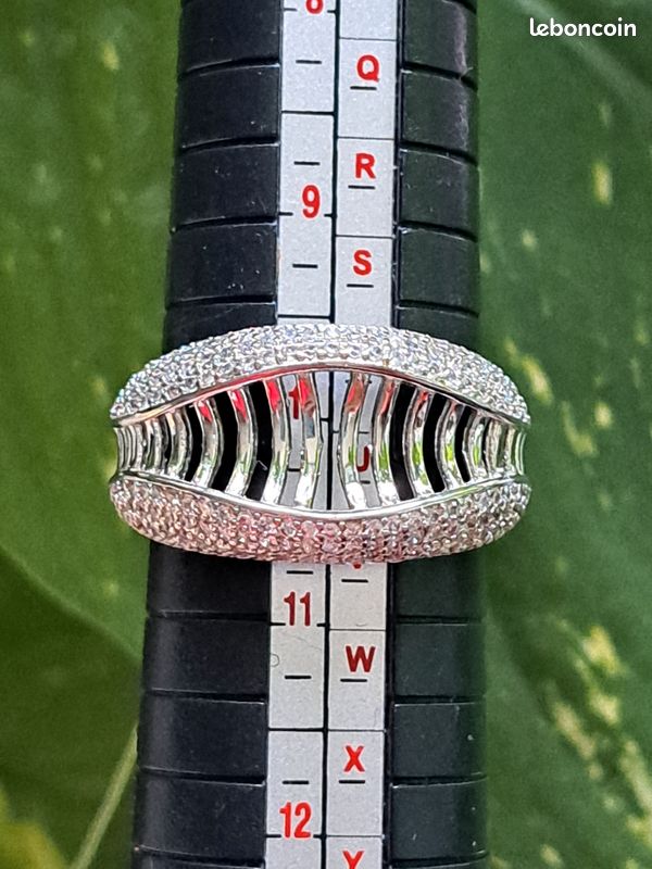 Bague Argent S925 Zircones blanc Style Moderne Ajouré Femme taille 63 (image 10)