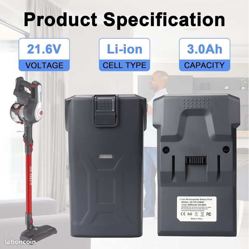Batterie Hoover B017 H-Handy700 Batterie Hoover B017 Pour Aspirateur H- Handy700 - 11,1V Rechargeable - Autonomie Prolongée Accessoire Hoover Handy700