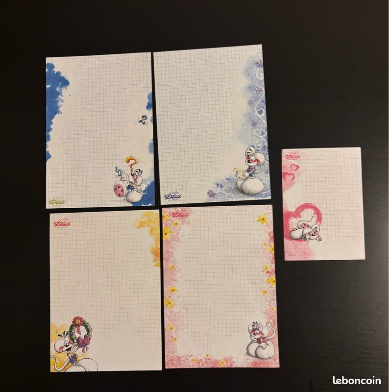 Lot de 5 feuilles Diddl vintage magique (image 1)